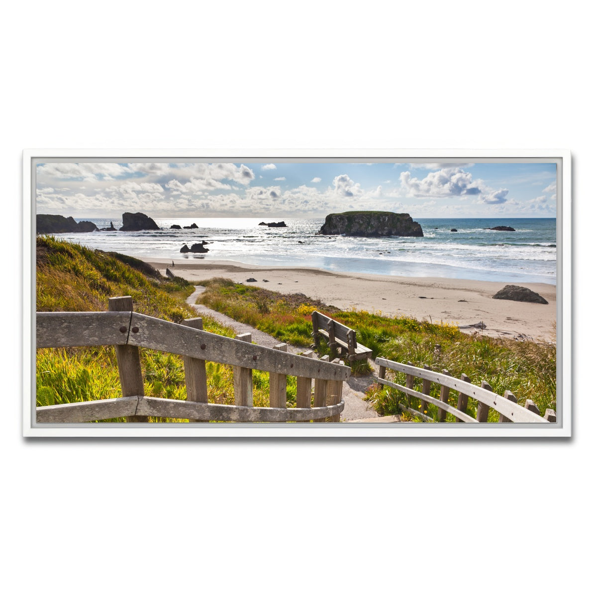 AUTO-MOCKUP WHITE | Bandon Beach | 1 Piece | White Framed Canvas | group=2x1