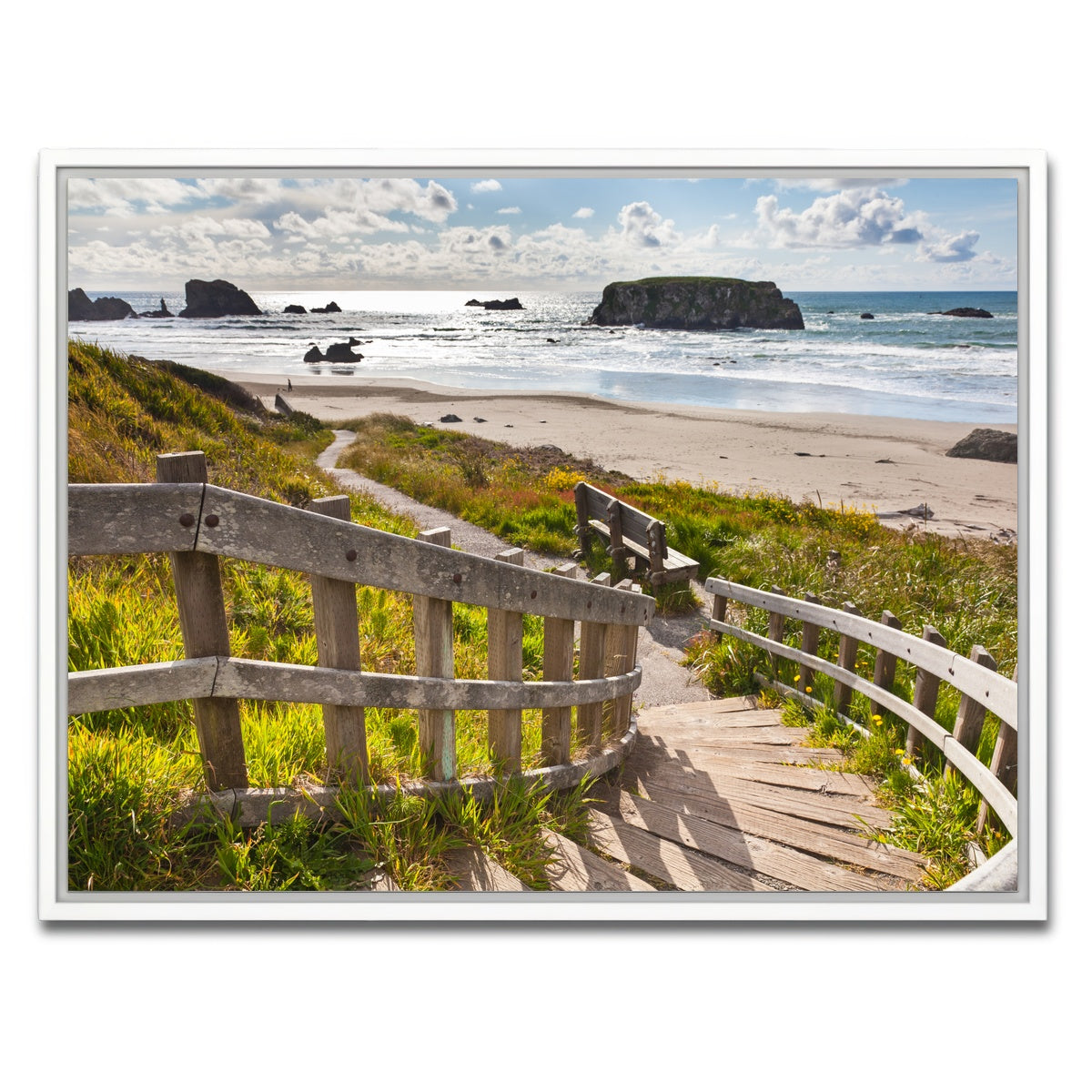 AUTO-MOCKUP WHITE | Bandon Beach | 1 Piece | White Framed Canvas | group=4x3