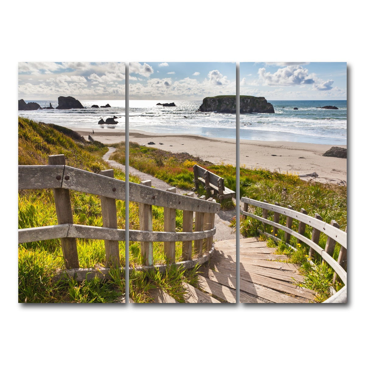 AUTO-MOCKUP WHITE | Bandon Beach | 3 Piece | Gallery Wrap Canvas | group=8x18