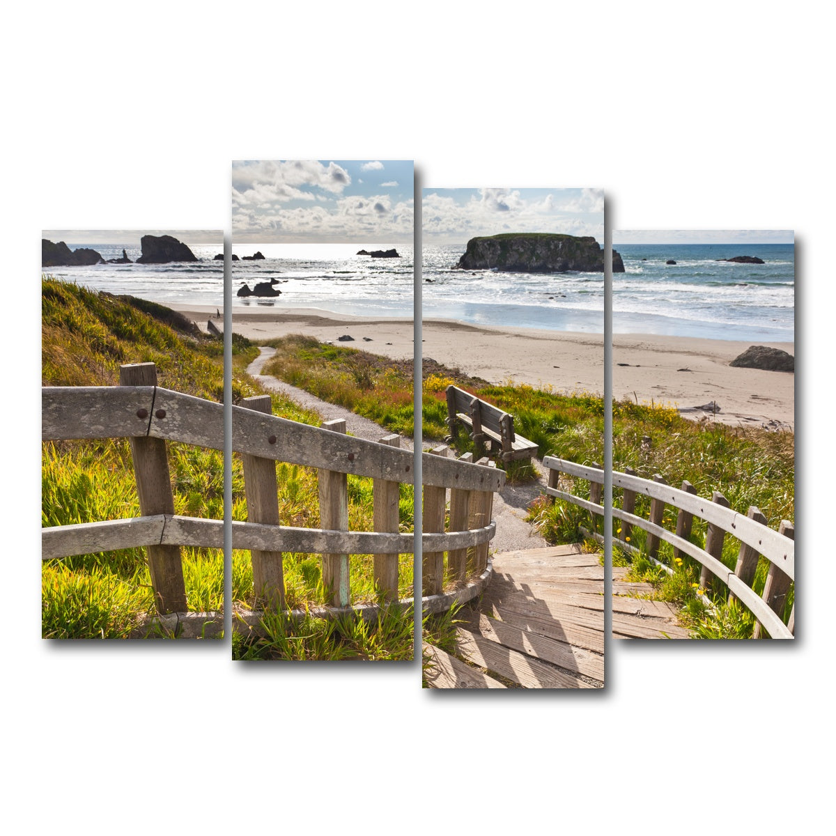 AUTO-MOCKUP WHITE | Bandon Beach | 4 Piece | Gallery Wrap Canvas | group=4_normal