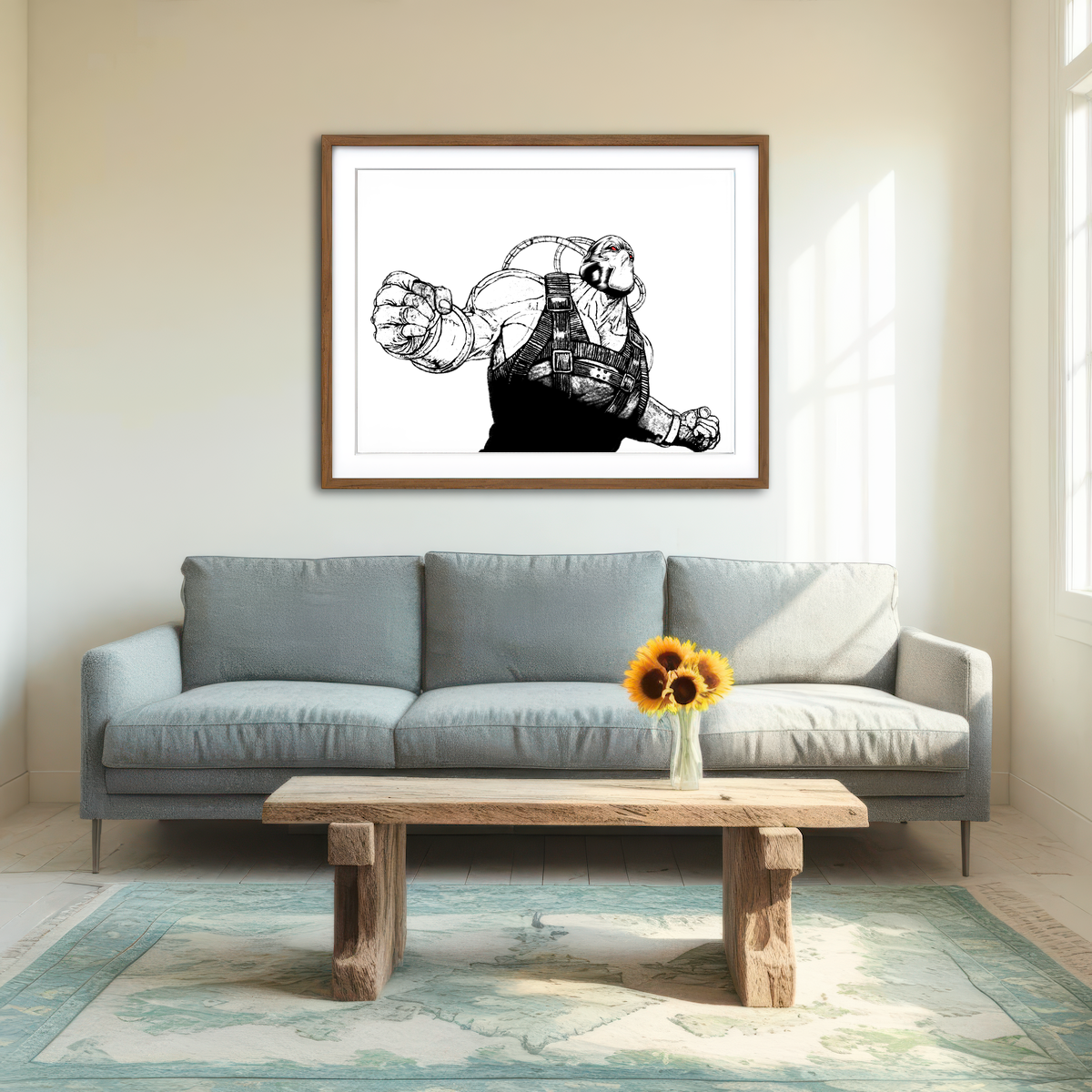 AUTO-MOCKUP ROOM | Bane Sketch Wall Art