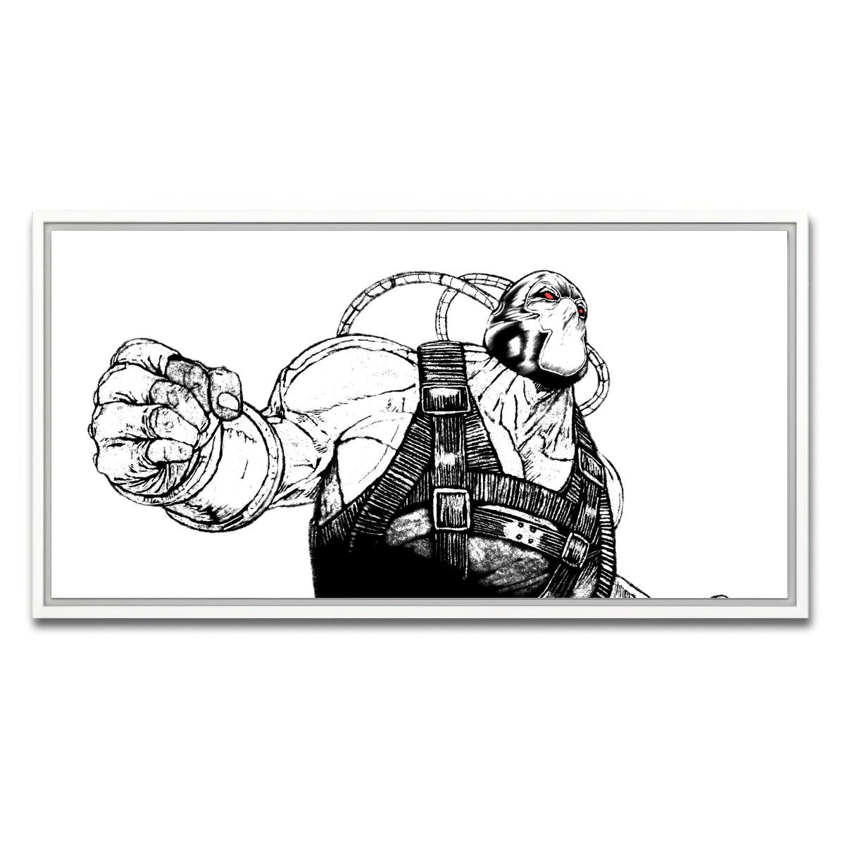 AUTO-MOCKUP WHITE | Bane Sketch | 1 Piece | White Framed Canvas | group=2x1
