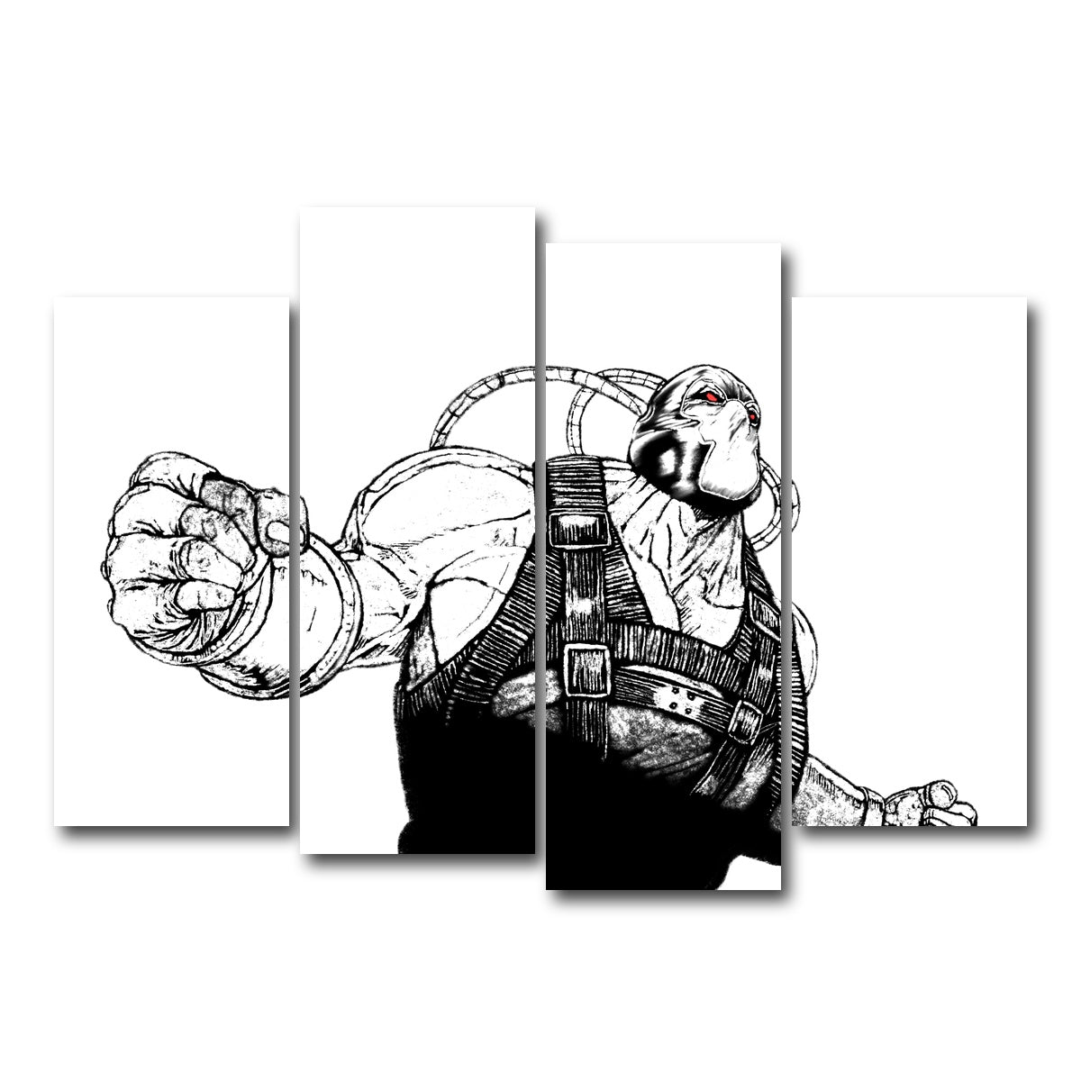 AUTO-MOCKUP WHITE | Bane Sketch | 4 Piece | Gallery Wrap Canvas | group=4_normal