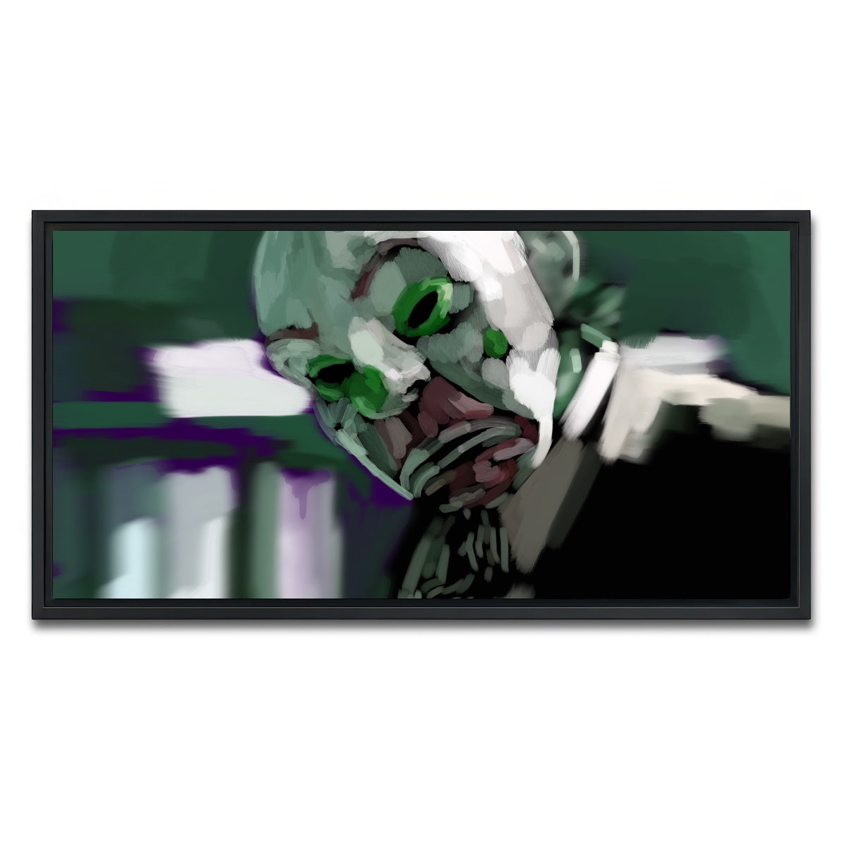 AUTO-MOCKUP WHITE | Bank Robber Clown | 1 Piece | Black Framed Canvas | group=2x1