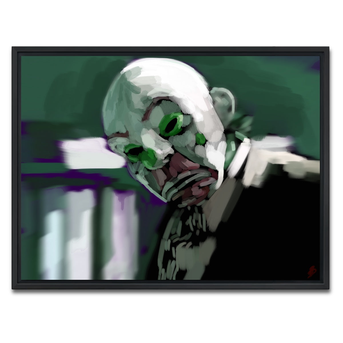 AUTO-MOCKUP WHITE | Bank Robber Clown | 1 Piece | Black Framed Canvas | group=4x3