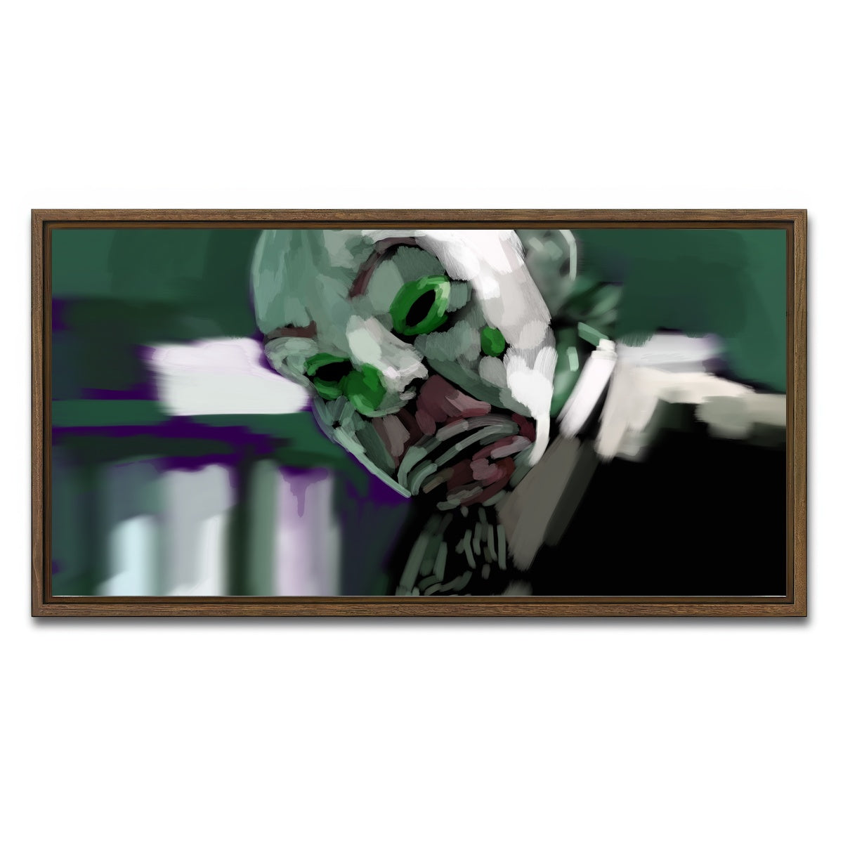 AUTO-MOCKUP WHITE | Bank Robber Clown | 1 Piece | Walnut Framed Canvas | group=2x1