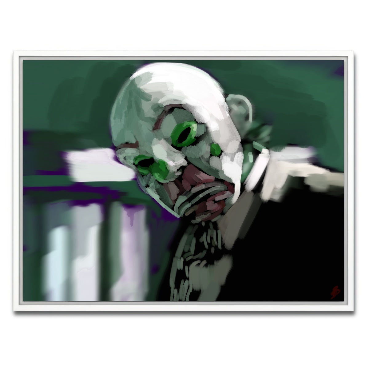 AUTO-MOCKUP WHITE | Bank Robber Clown | 1 Piece | White Framed Canvas | group=4x3