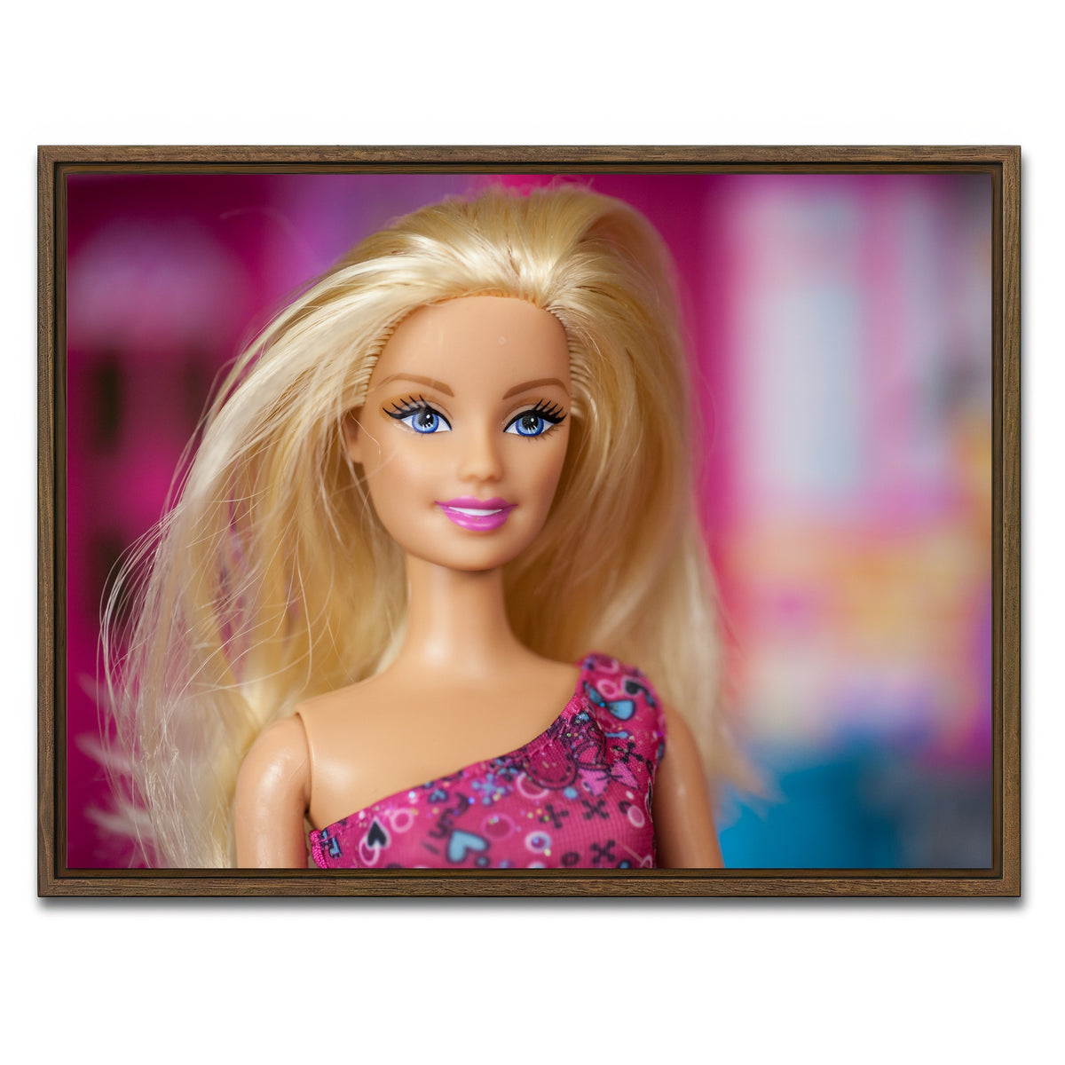AUTO-MOCKUP WHITE | Barbie Doll | 1 Piece | Walnut Framed Canvas | group=4x3