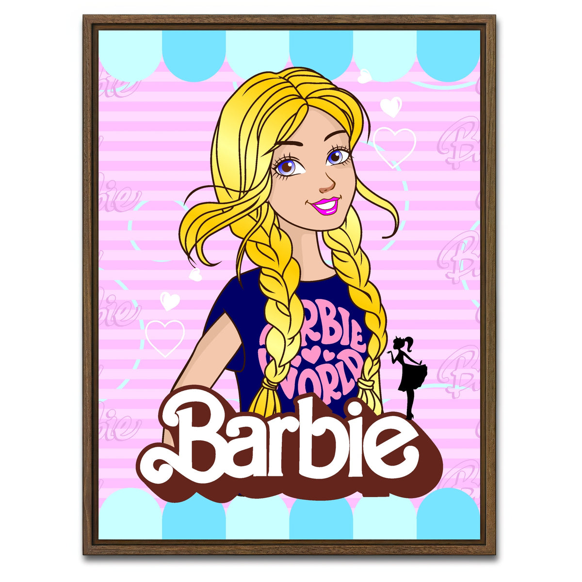 AUTO-MOCKUP WHITE | Barbie Girl | 1 Piece | Walnut Framed Canvas | group=3x4