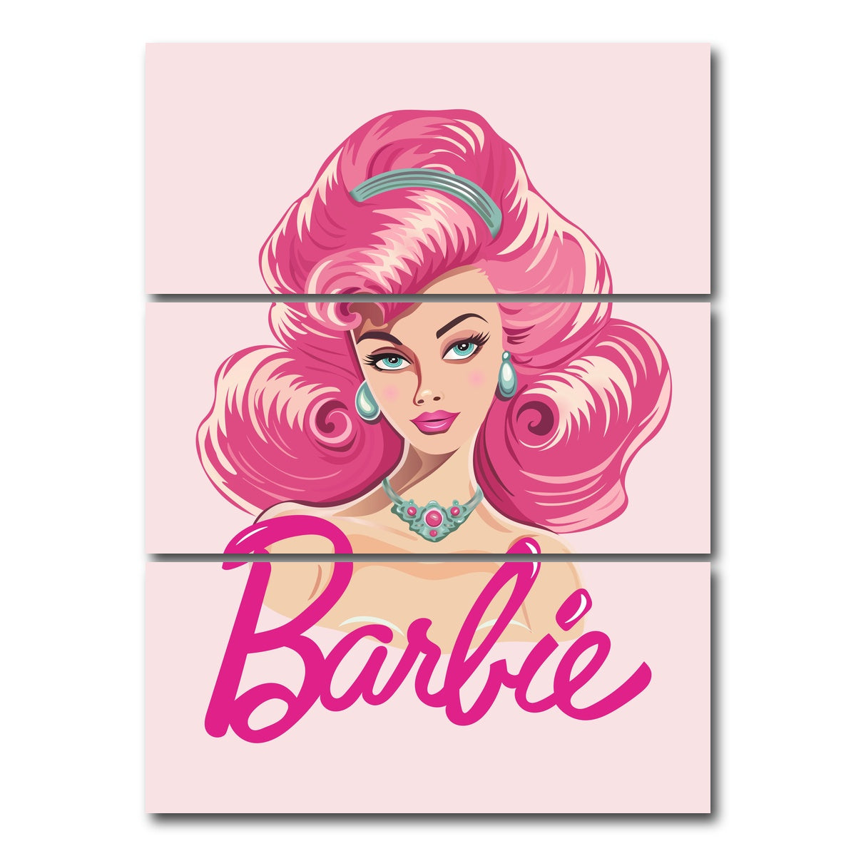 AUTO-MOCKUP WHITE | Barbie Portrait | 3 Piece | Gallery Wrap Canvas | group=8x18_stacked