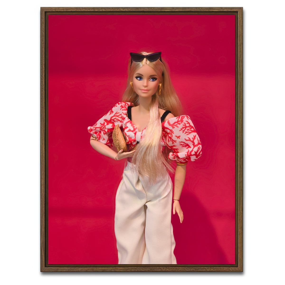 AUTO-MOCKUP WHITE | Barbie Red | 1 Piece | Walnut Framed Canvas | group=3x4
