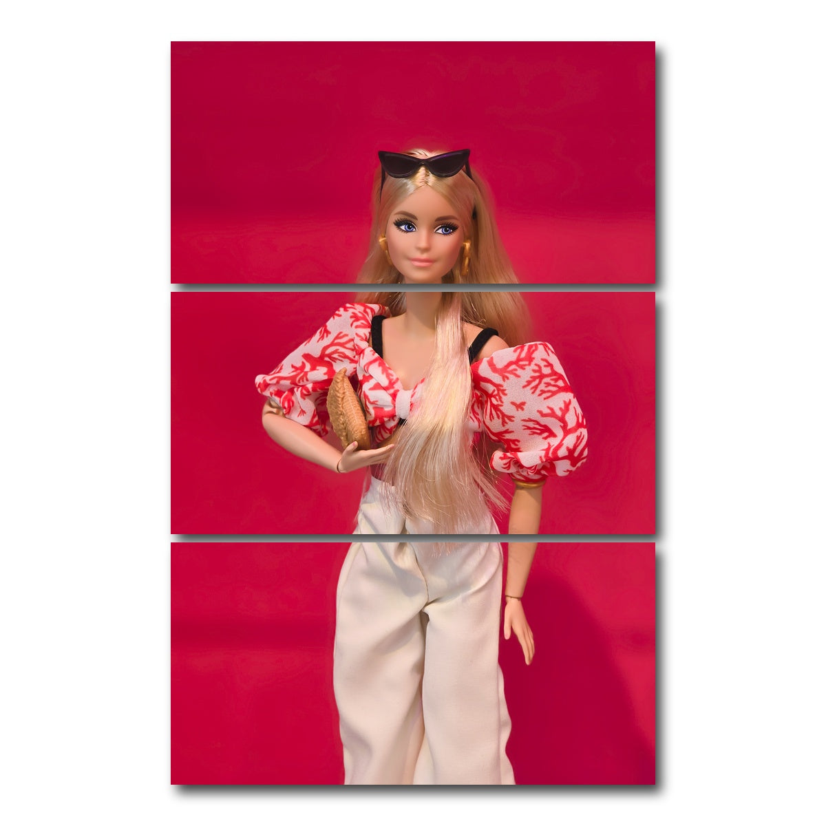AUTO-MOCKUP WHITE | Barbie Red | 3 Piece | Gallery Wrap Canvas | group=12x24_stacked