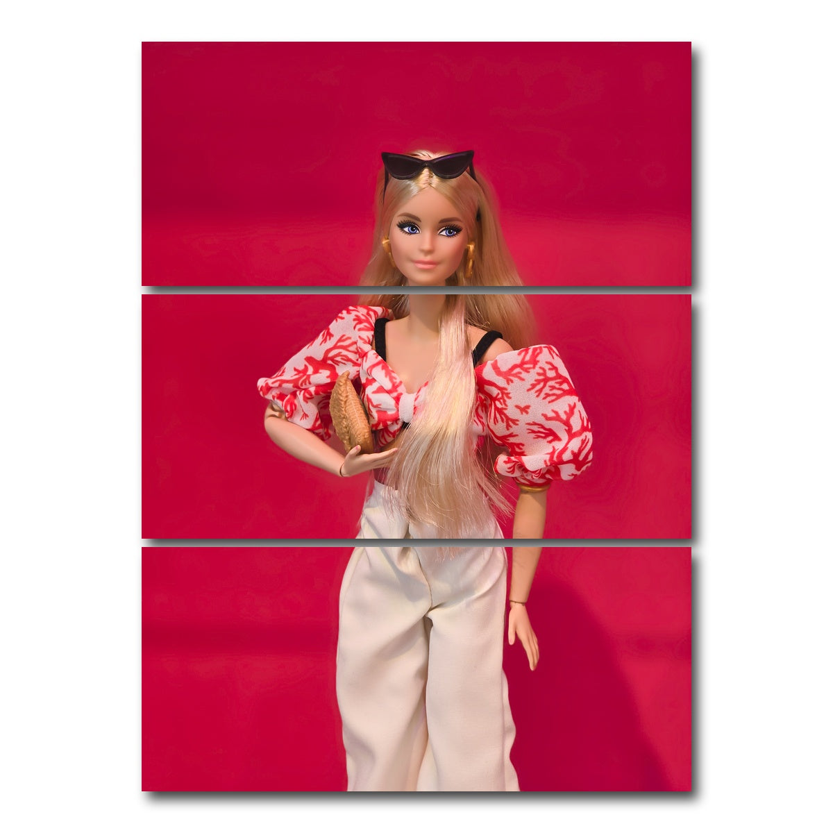 AUTO-MOCKUP WHITE | Barbie Red | 3 Piece | Gallery Wrap Canvas | group=8x18_stacked