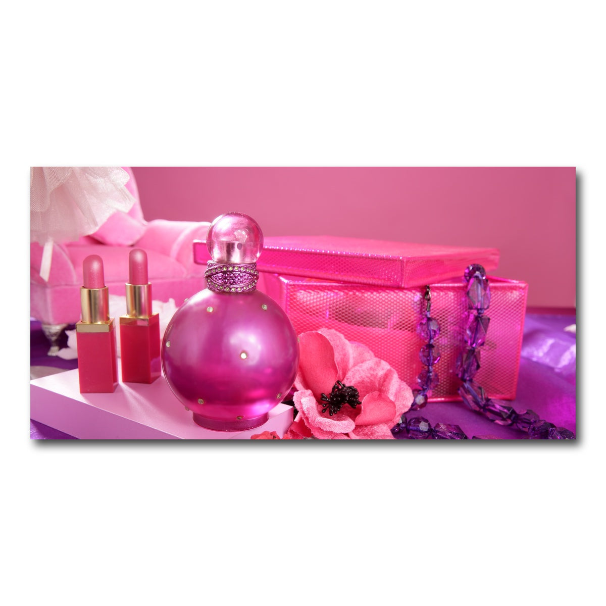 AUTO-MOCKUP WHITE | Barbie style makeup vanity | 1 Piece | Gallery Wrap Canvas | group=2x1