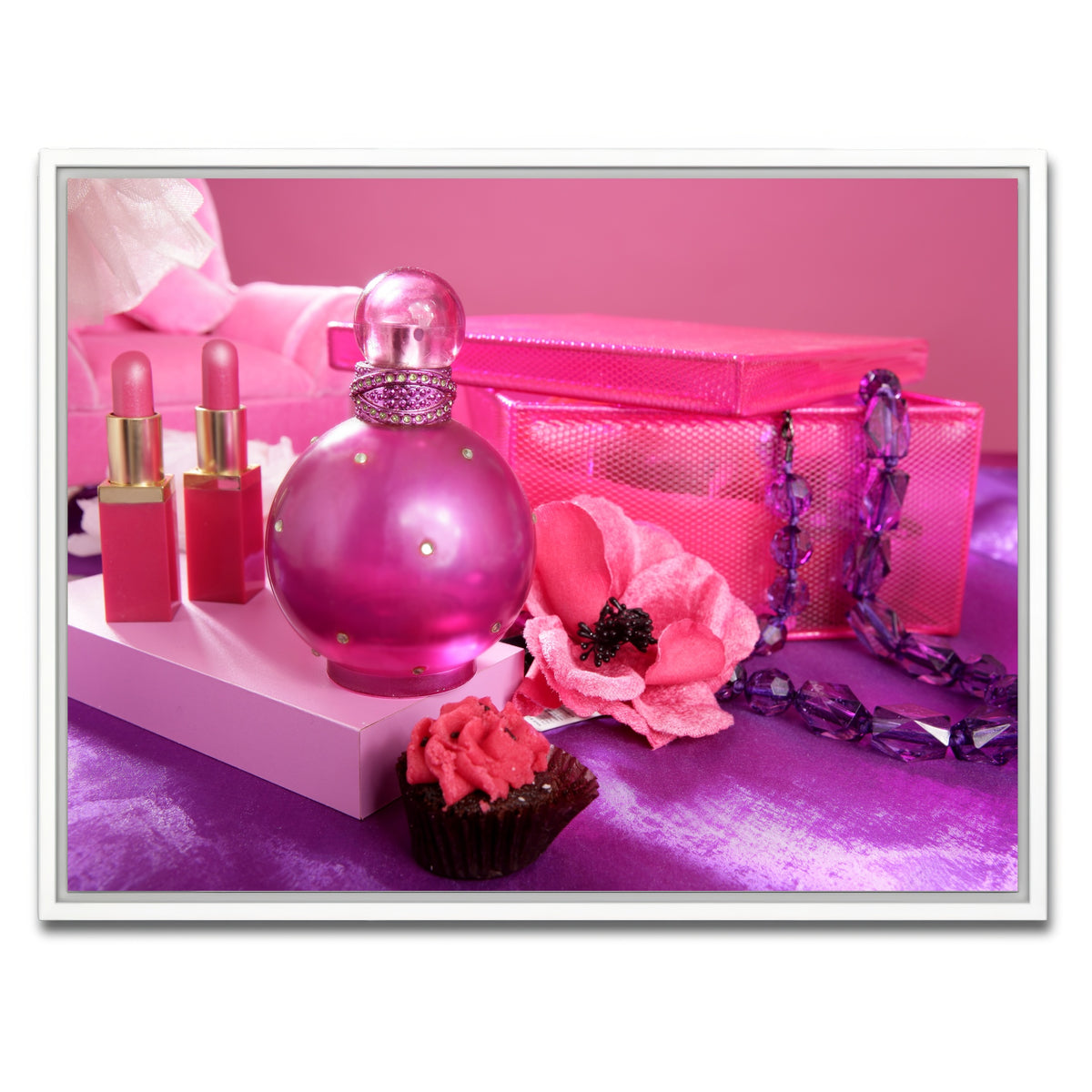 AUTO-MOCKUP WHITE | Barbie style makeup vanity | 1 Piece | White Framed Canvas | group=4x3
