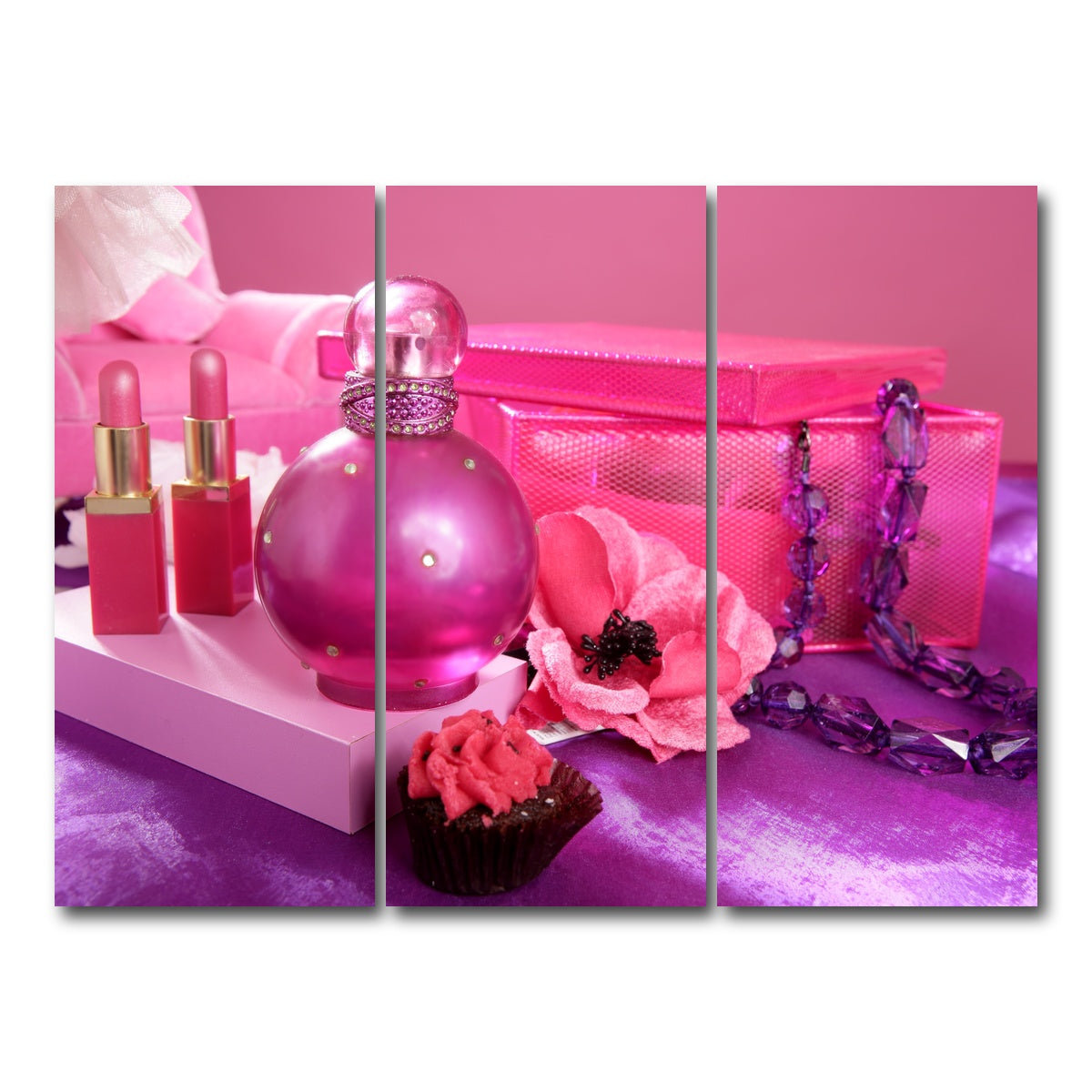 AUTO-MOCKUP WHITE | Barbie style makeup vanity | 3 Piece | Gallery Wrap Canvas | group=8x18