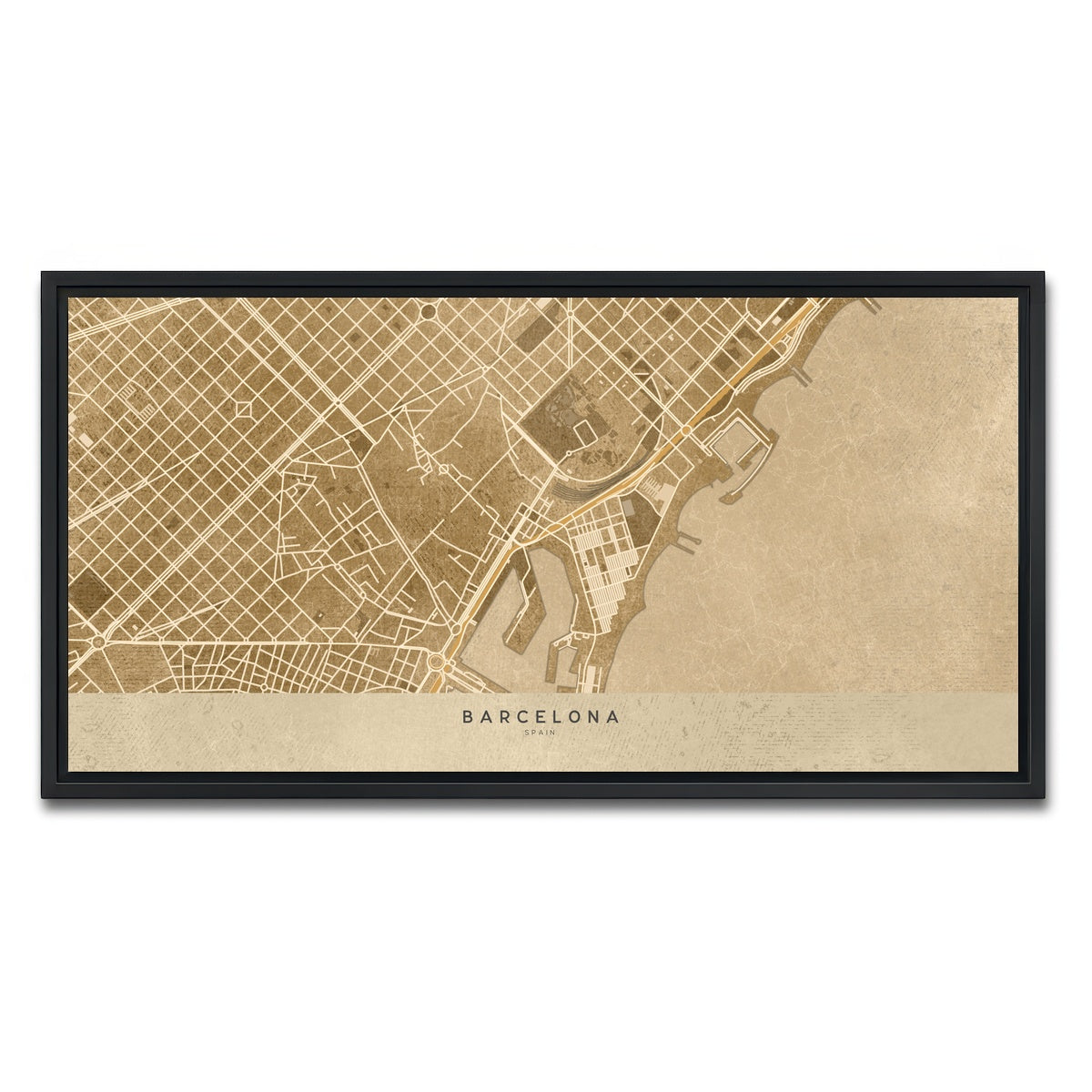 AUTO-MOCKUP WHITE | Barcelona | 1 Piece | Black Framed Canvas | group=2x1