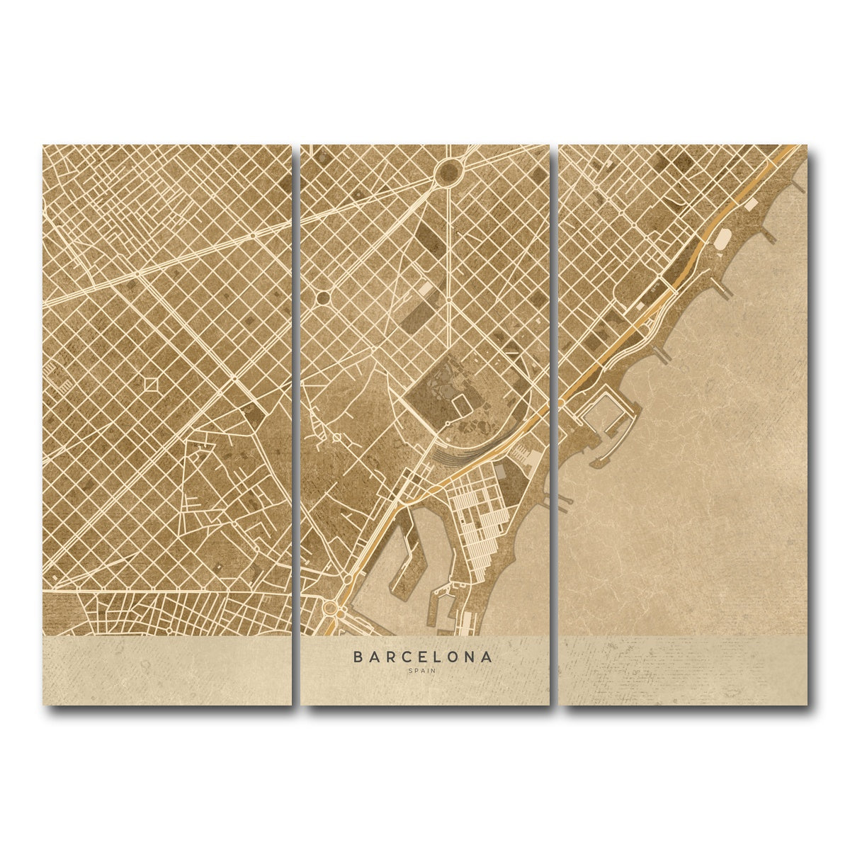 AUTO-MOCKUP WHITE | Barcelona | 3 Piece | Gallery Wrap Canvas | group=8x18