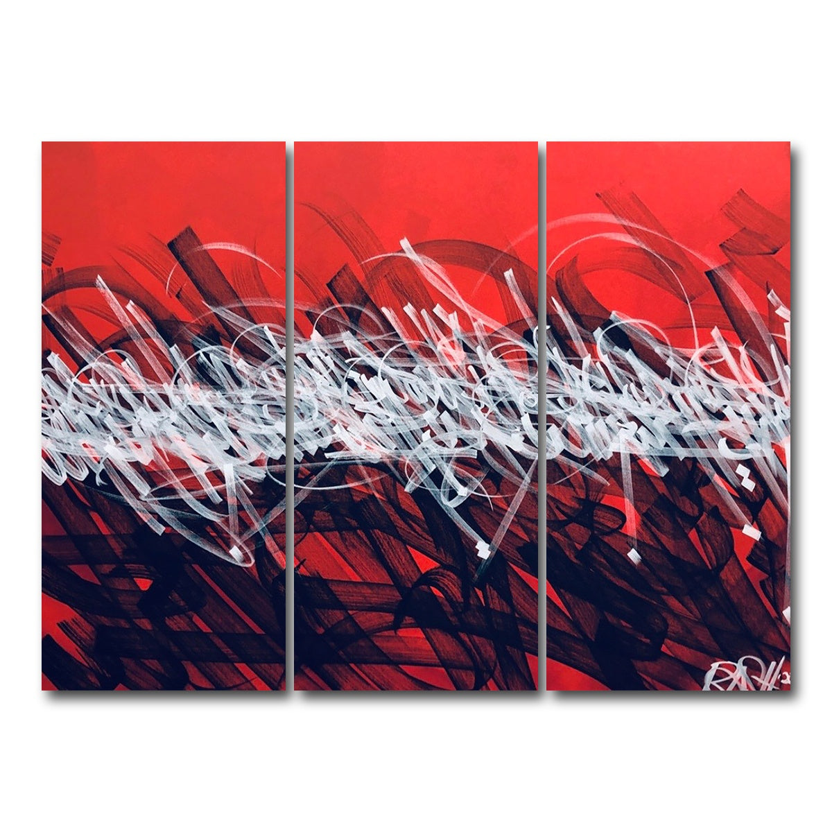 AUTO-MOCKUP WHITE | Bash Red | 3 Piece | Gallery Wrap Canvas | group=8x18