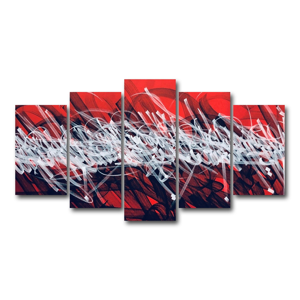 AUTO-MOCKUP WHITE | Bash Red | 5 Piece | Gallery Wrap Canvas | group=5_normal