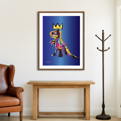 AUTO-MOCKUP ROOM | Basquiat Dinosaur Wall Art