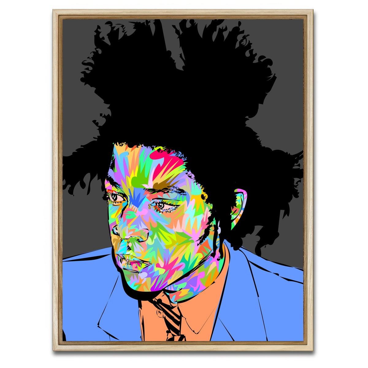 AUTO-MOCKUP WHITE | Basquiat in Blue | 1 Piece | Natural Framed Canvas | group=3x4