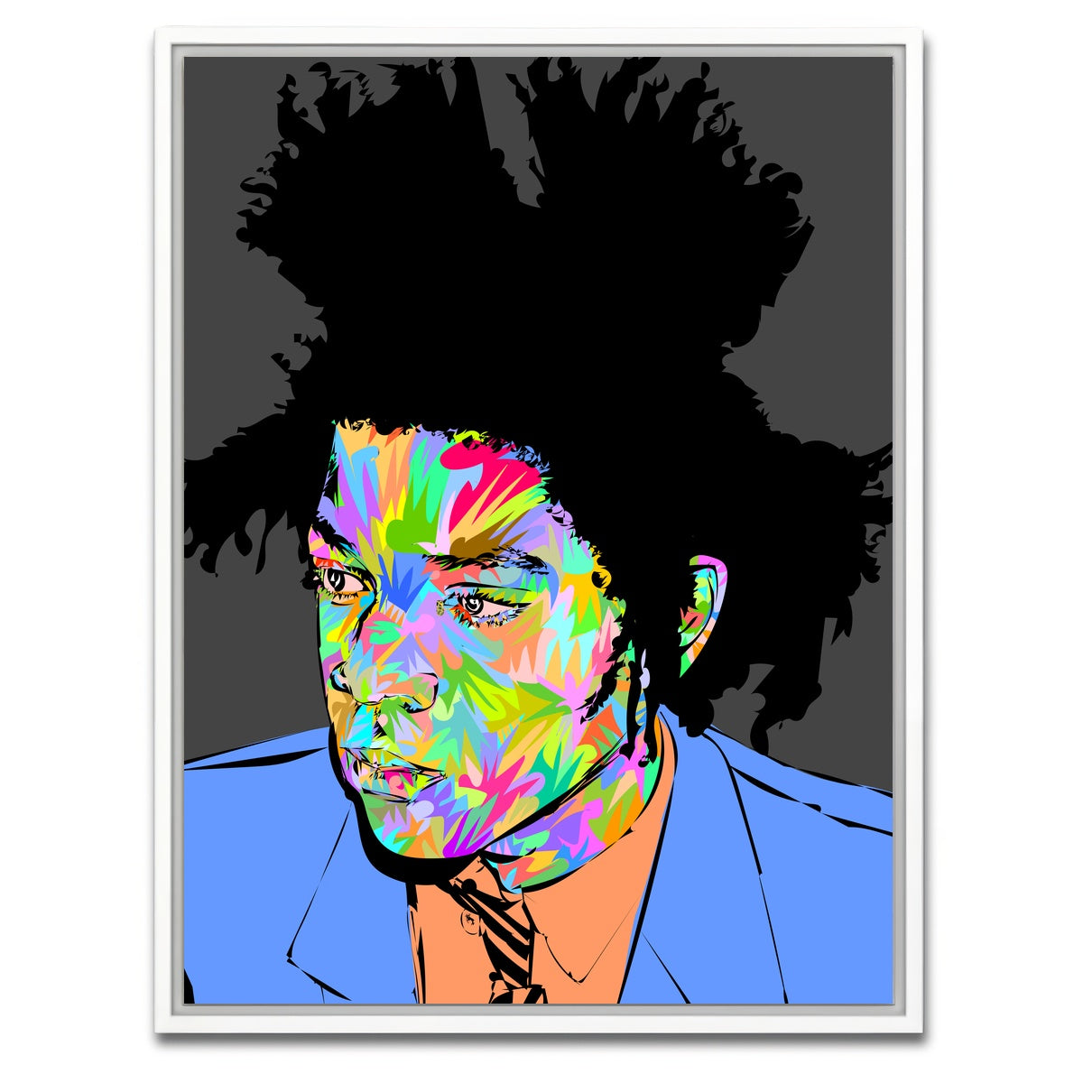 AUTO-MOCKUP WHITE | Basquiat in Blue | 1 Piece | White Framed Canvas | group=3x4