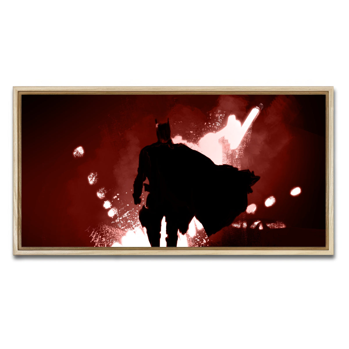 AUTO-MOCKUP WHITE | Bat Man's Vengeance | 1 Piece | Natural Framed Canvas | group=2x1