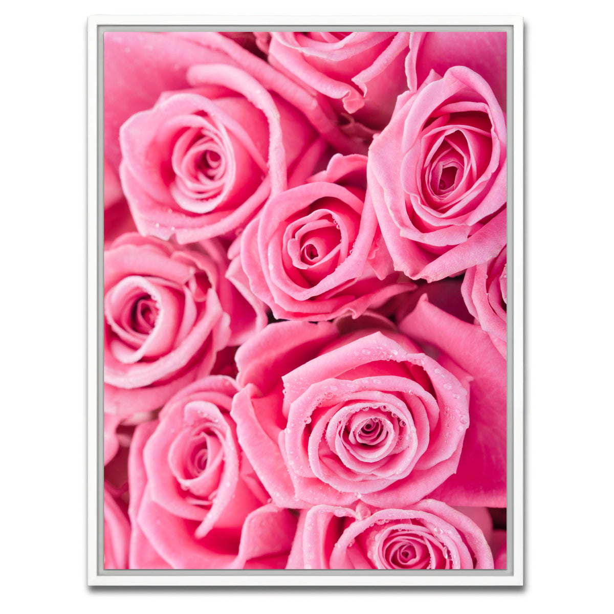 AUTO-MOCKUP WHITE | Batch of Pink Roses | 1 Piece | White Framed Canvas | group=3x4