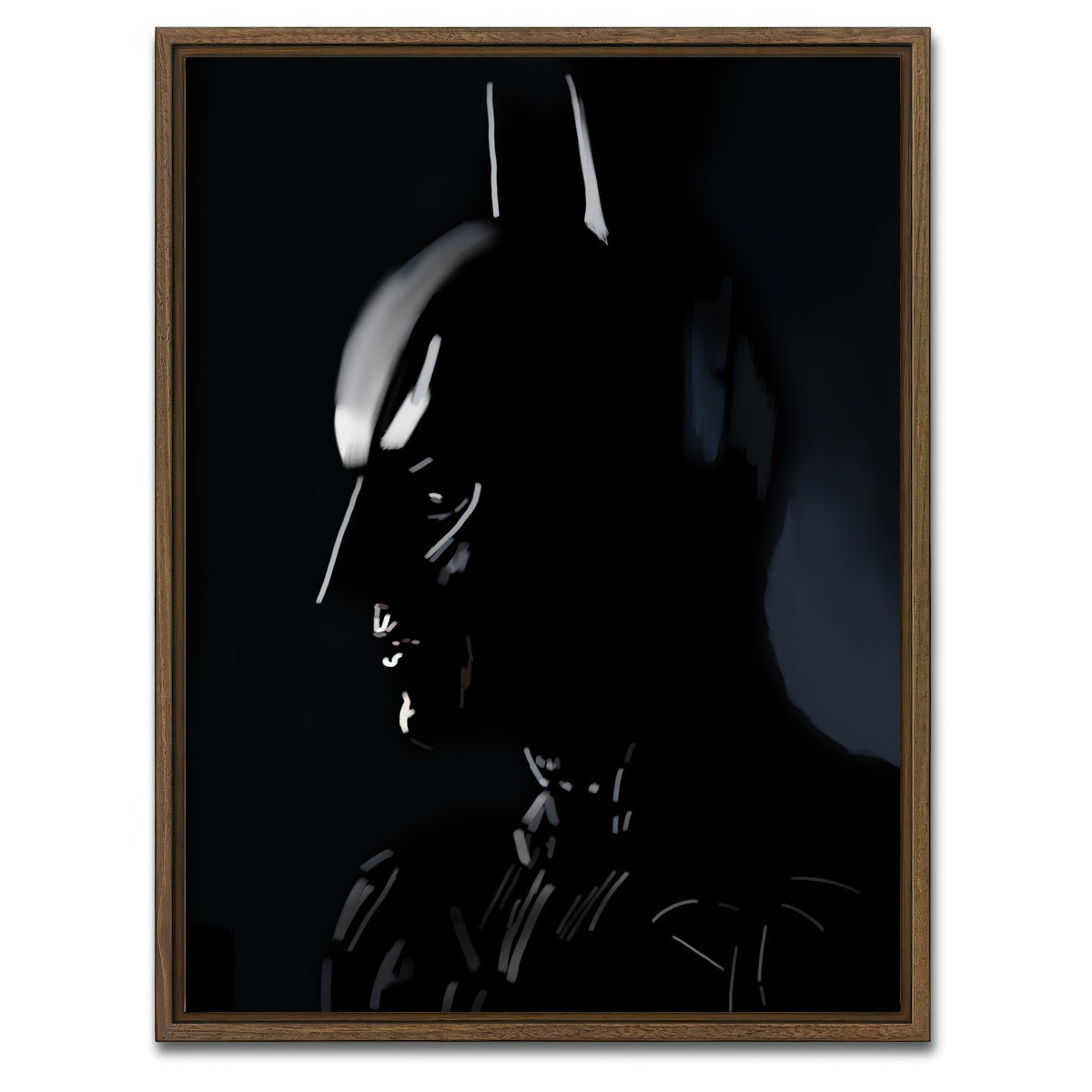 AUTO-MOCKUP WHITE | Batman In Silhouette | 1 Piece | Walnut Framed Canvas | group=3x4