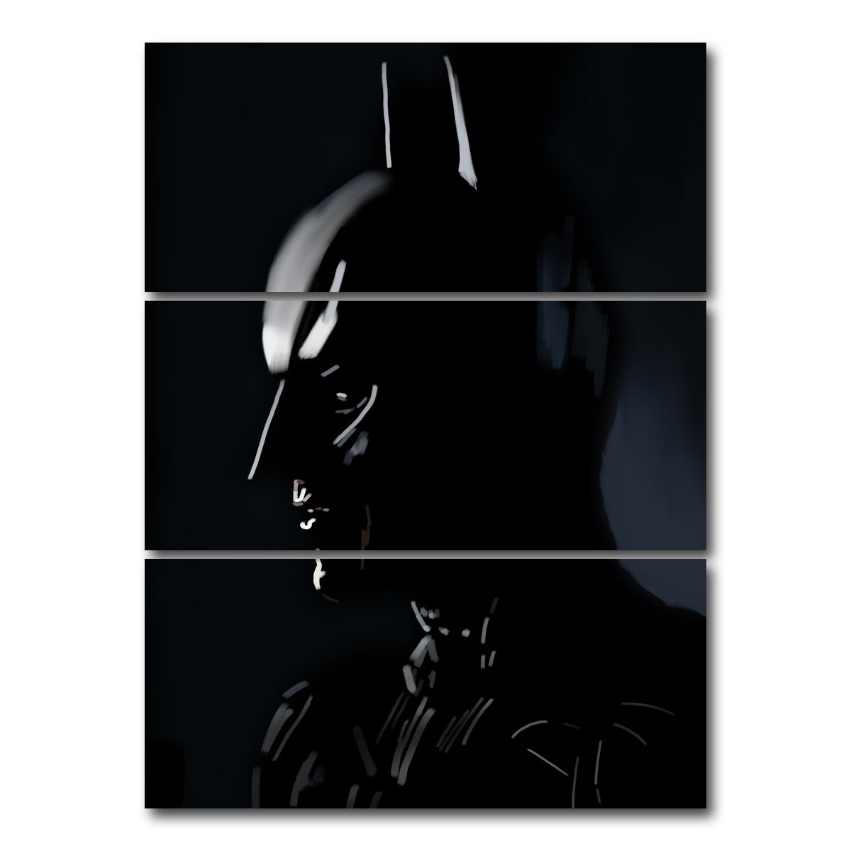 AUTO-MOCKUP WHITE | Batman In Silhouette | 3 Piece | Gallery Wrap Canvas | group=8x18_stacked