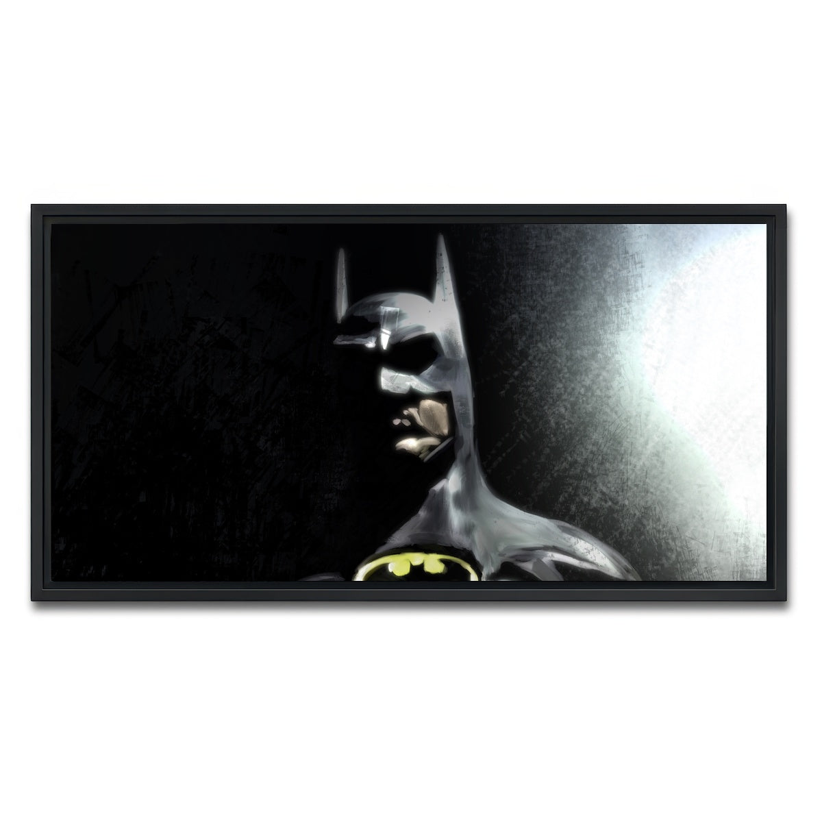 AUTO-MOCKUP WHITE | Batman In The Light | 1 Piece | Black Framed Canvas | group=2x1