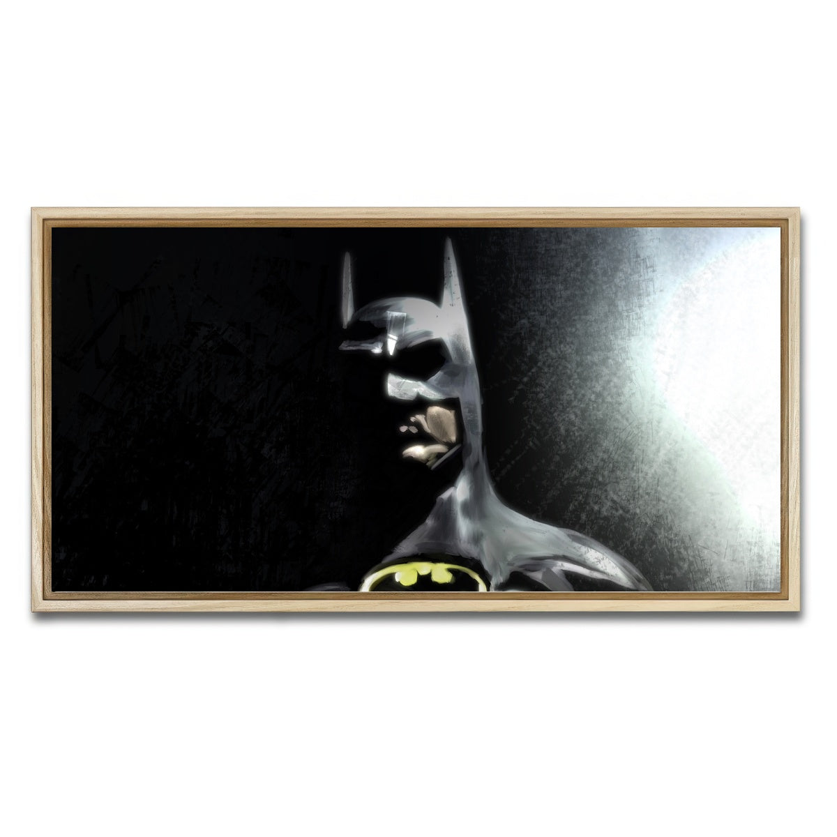 AUTO-MOCKUP WHITE | Batman In The Light | 1 Piece | Natural Framed Canvas | group=2x1