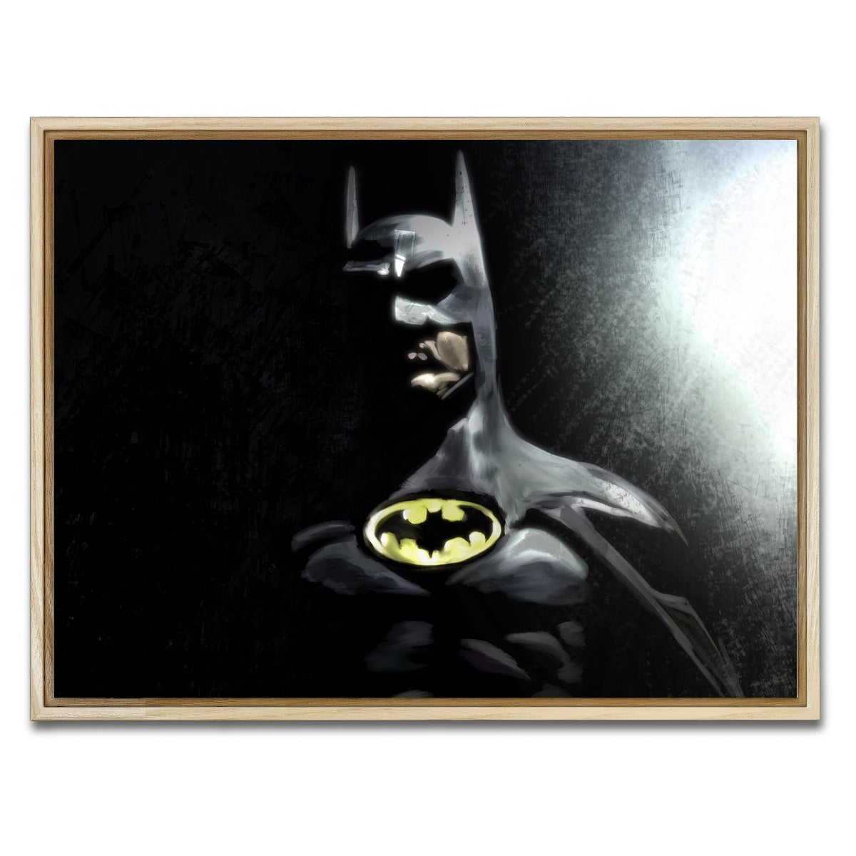AUTO-MOCKUP WHITE | Batman In The Light | 1 Piece | Natural Framed Canvas | group=4x3