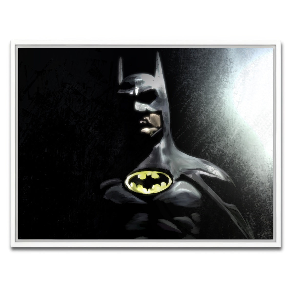 AUTO-MOCKUP WHITE | Batman In The Light | 1 Piece | White Framed Canvas | group=4x3