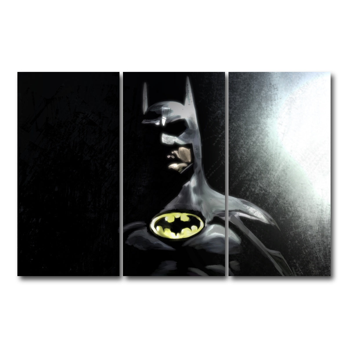 AUTO-MOCKUP WHITE | Batman In The Light | 3 Piece | Gallery Wrap Canvas | group=12x24