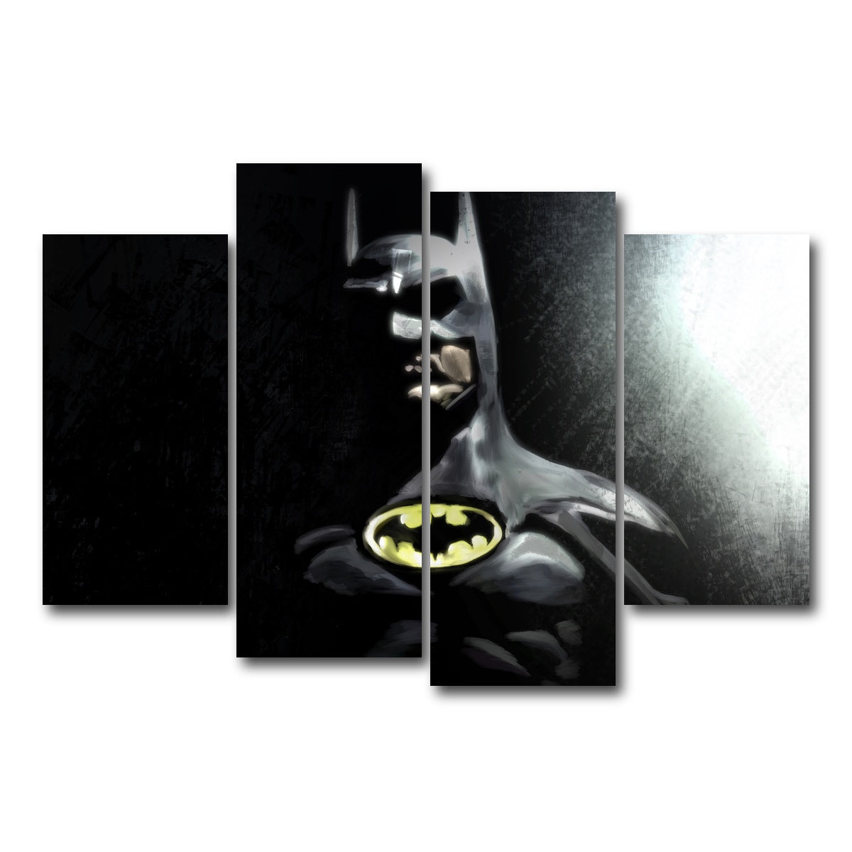 AUTO-MOCKUP WHITE | Batman In The Light | 4 Piece | Gallery Wrap Canvas | group=4_short