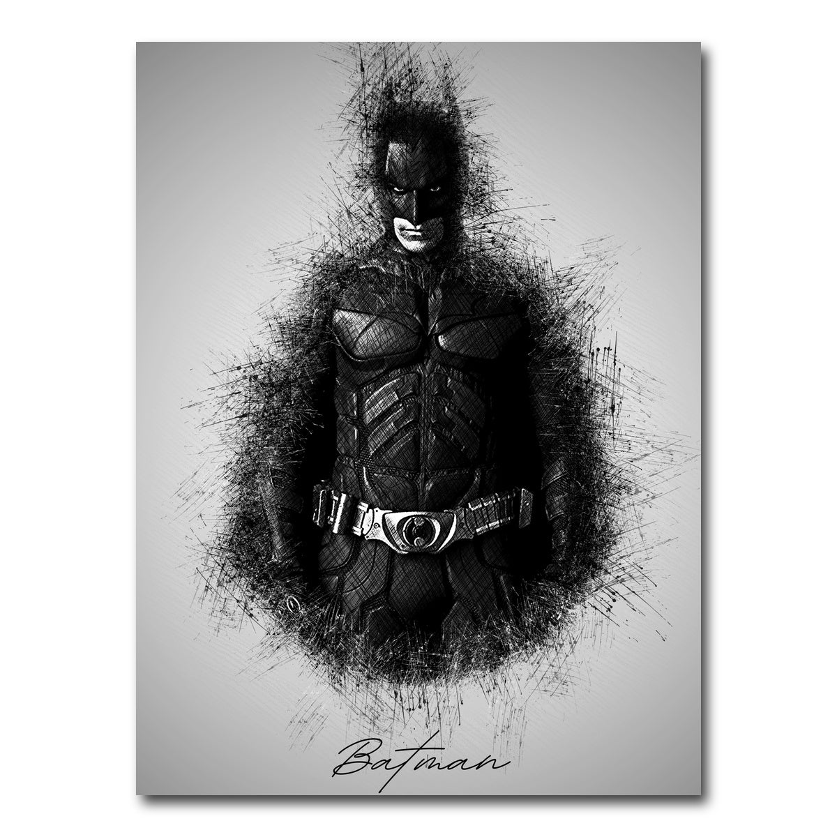 AUTO-MOCKUP WHITE | Batman Sketch | 1 Piece | Gallery Wrap Canvas | group=3x4