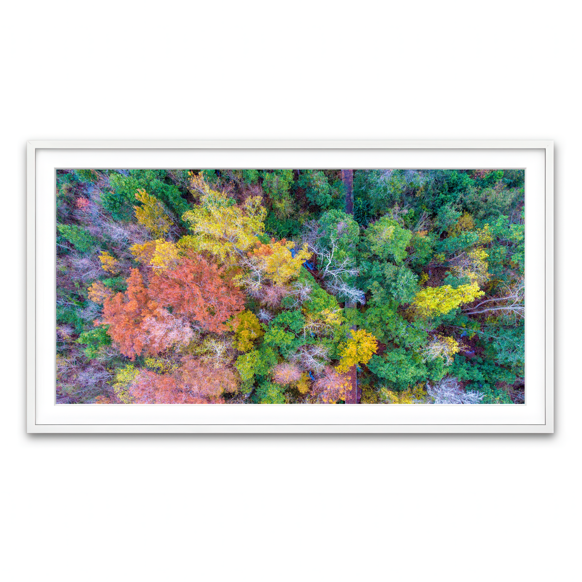 Framed Print 2x1 White