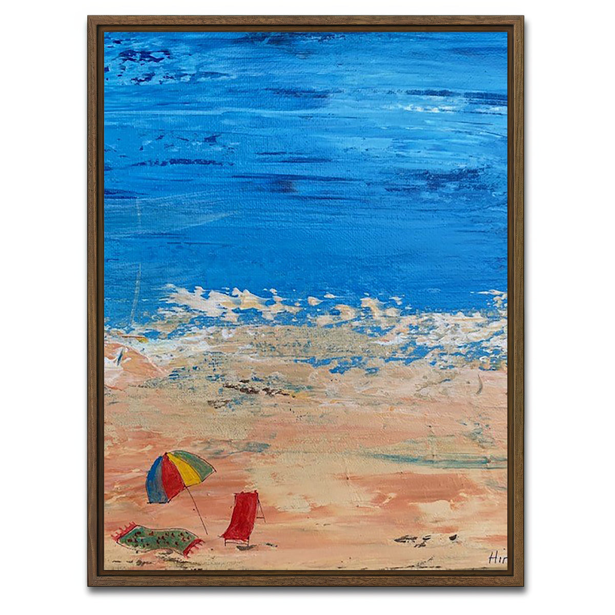 AUTO-MOCKUP WHITE | Beach Day 2 | 1 Piece | Walnut Framed Canvas | group=3x4