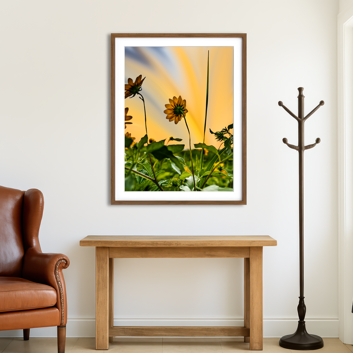 AUTO-MOCKUP ROOM | Beach Sunflowers Wall Art