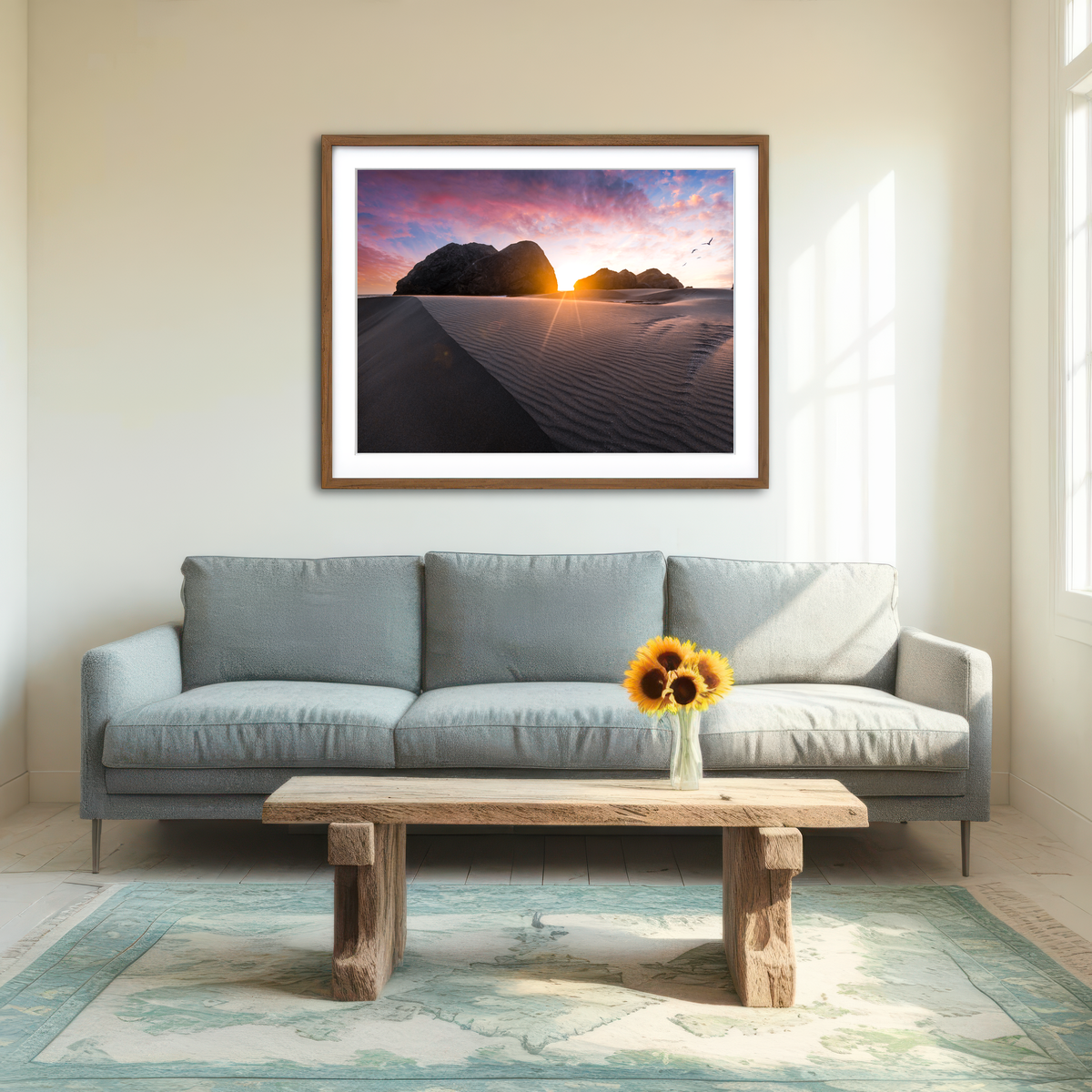 AUTO-MOCKUP ROOM | Beach Sunset Wall Art