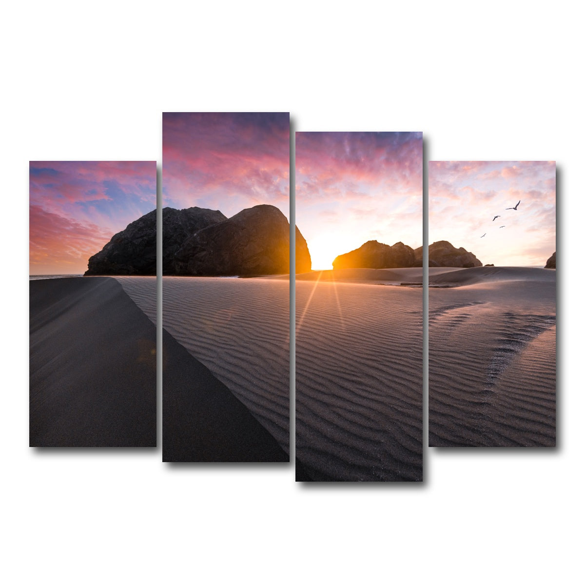 AUTO-MOCKUP WHITE | Beach Sunset | 4 Piece | Gallery Wrap Canvas | group=4_normal