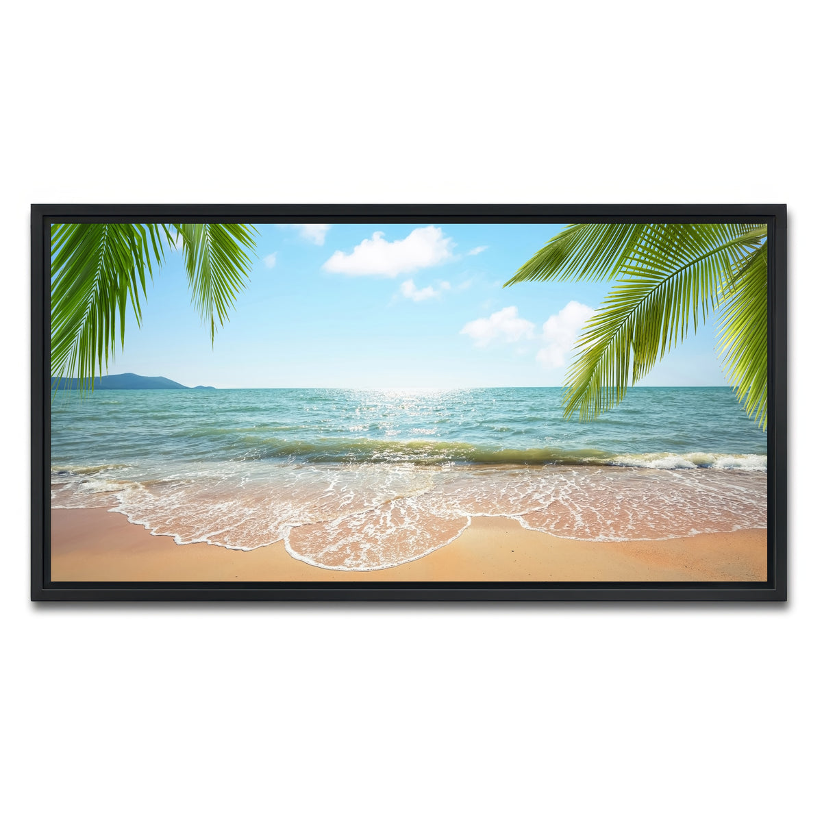 AUTO-MOCKUP WHITE | Beach Time | 1 Piece | Black Framed Canvas | group=2x1