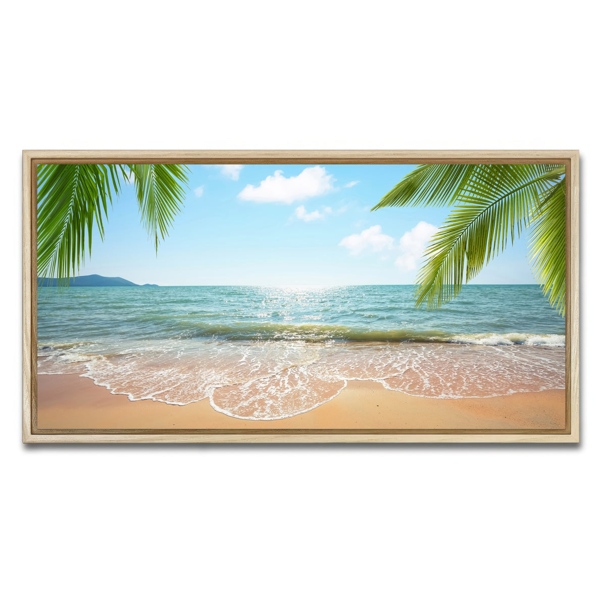 AUTO-MOCKUP WHITE | Beach Time | 1 Piece | Natural Framed Canvas | group=2x1