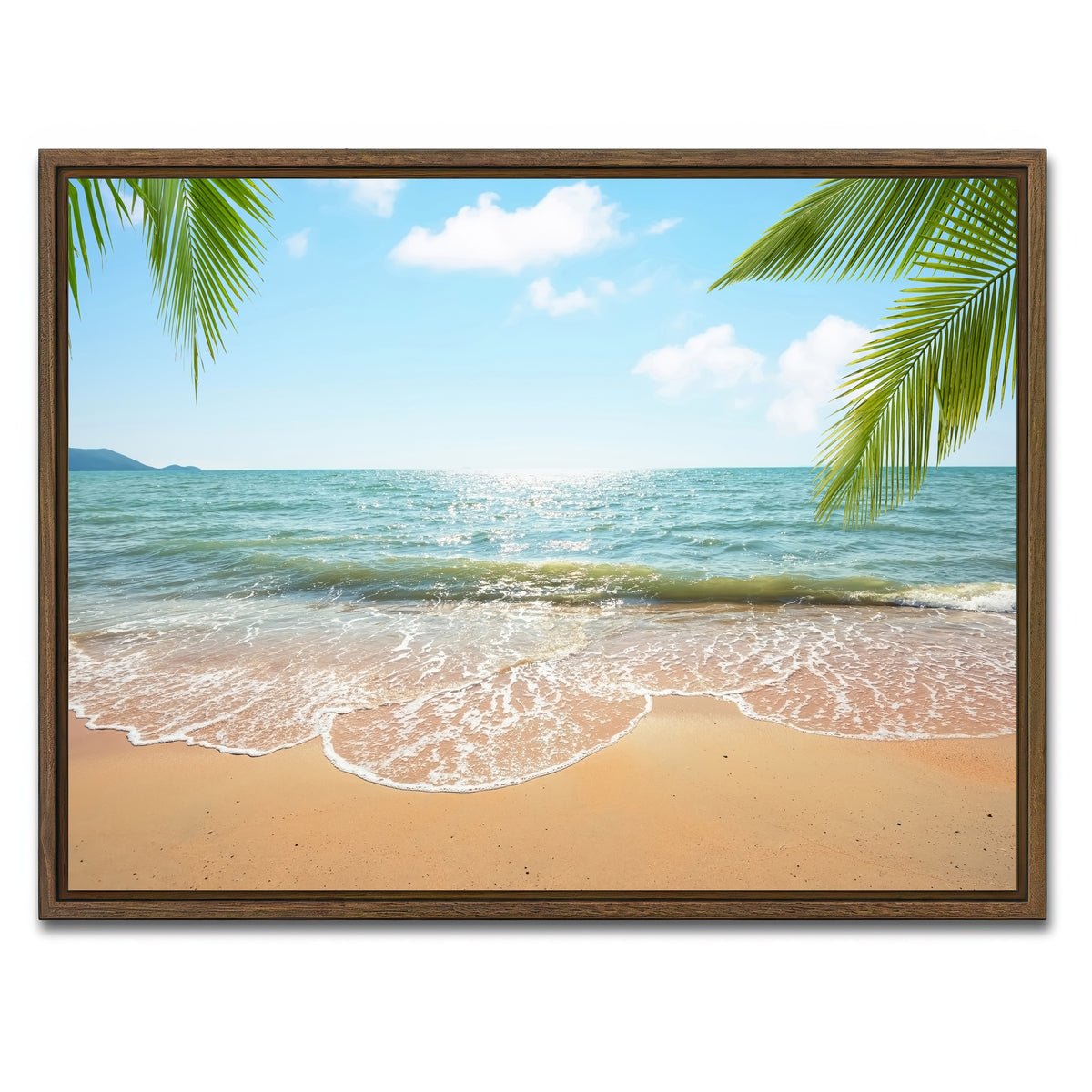 AUTO-MOCKUP WHITE | Beach Time | 1 Piece | Walnut Framed Canvas | group=4x3