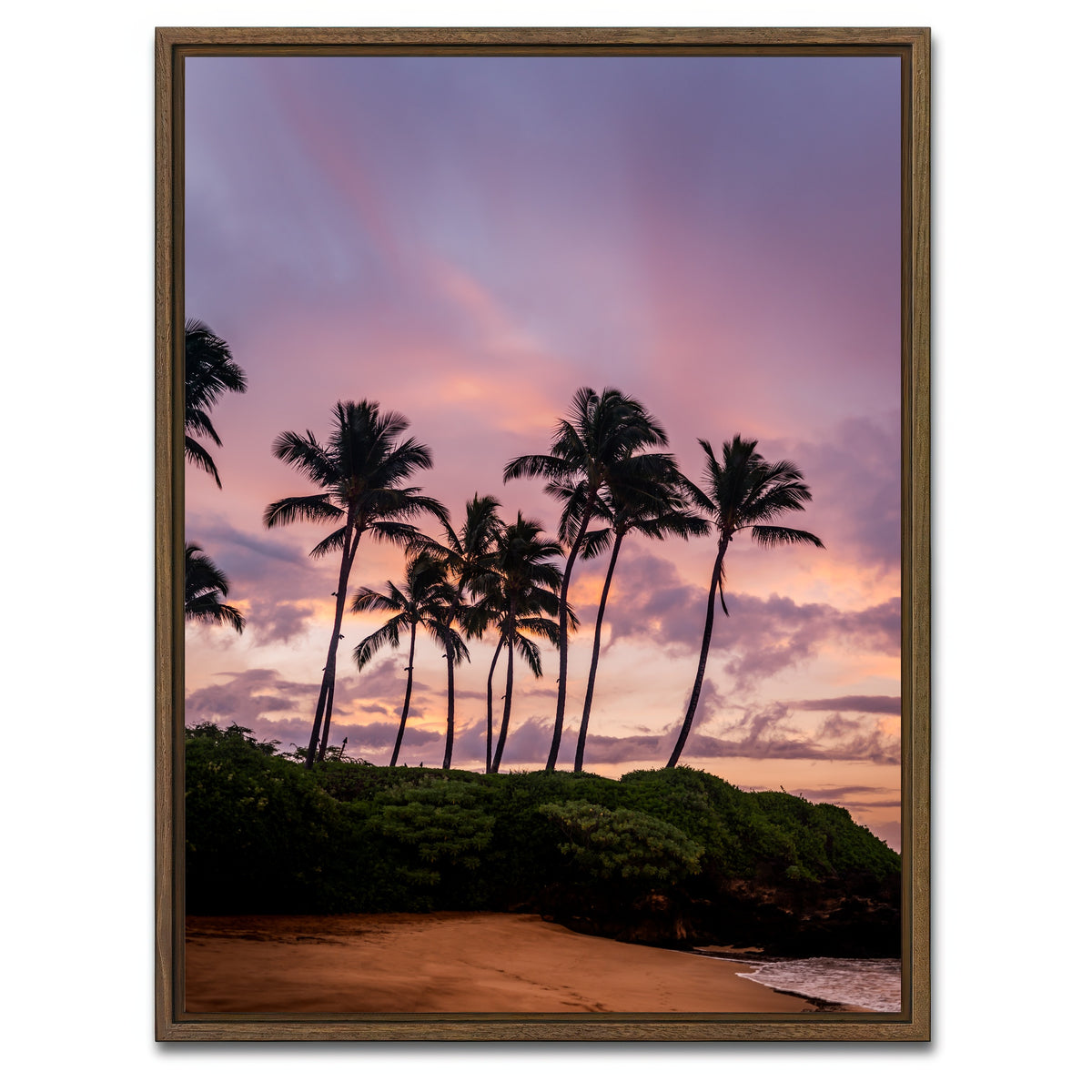 AUTO-MOCKUP WHITE | Beach at Dawn | 1 Piece | Walnut Framed Canvas | group=3x4