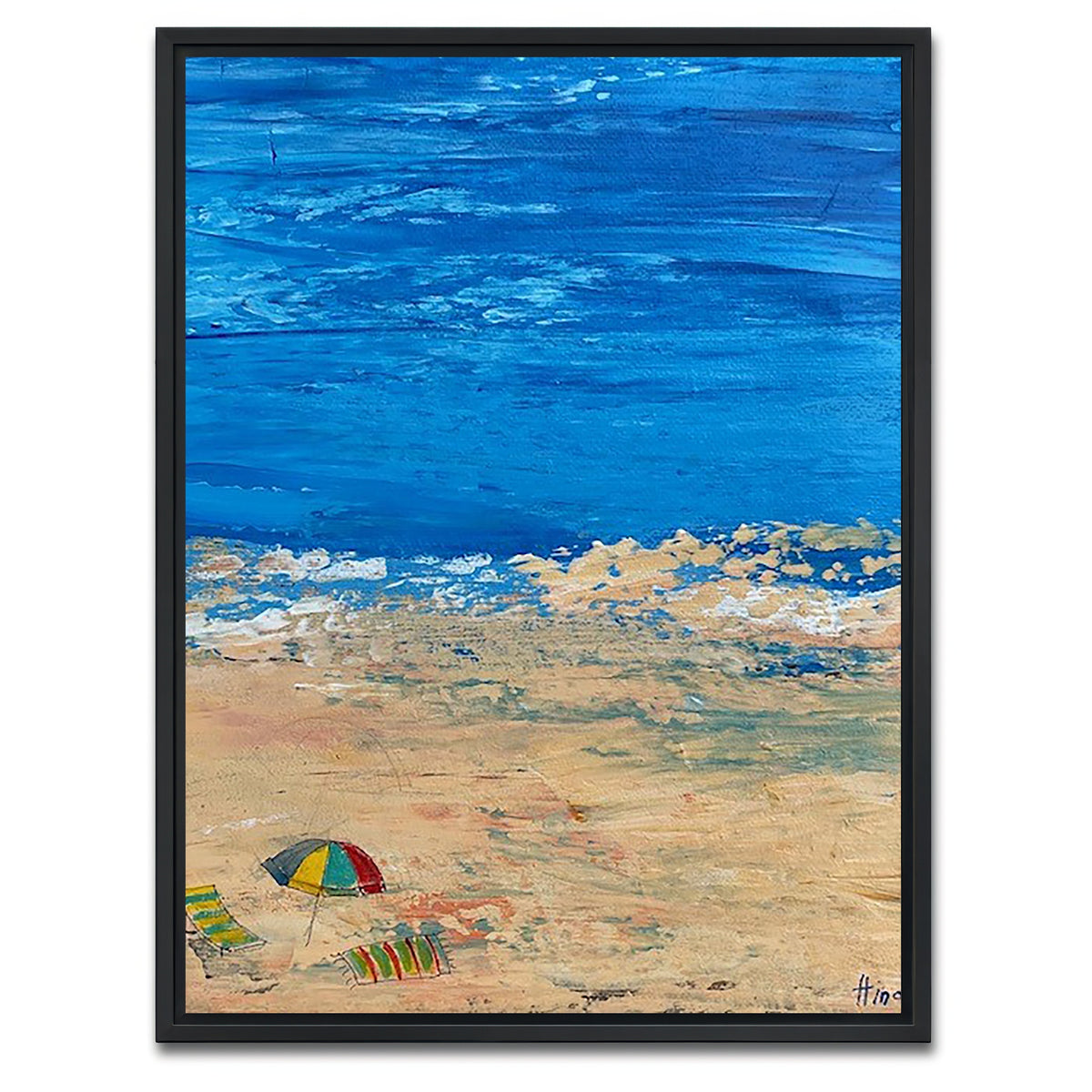 AUTO-MOCKUP WHITE | Beach day 1 | 1 Piece | Black Framed Canvas | group=3x4