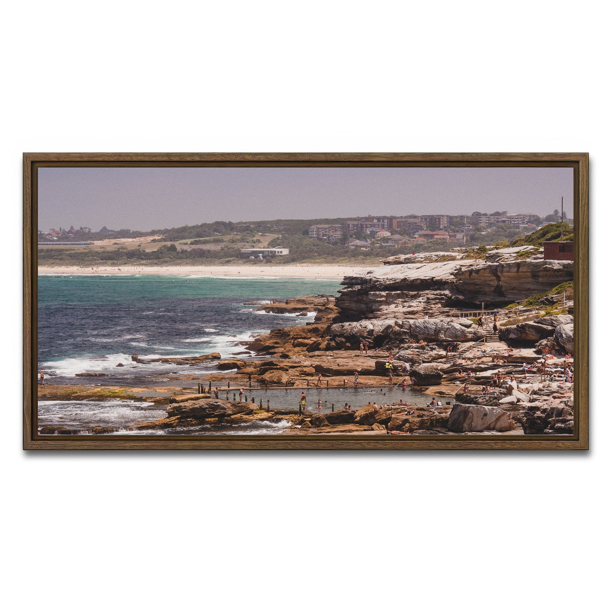 AUTO-MOCKUP WHITE | Beach days | 1 Piece | Walnut Framed Canvas | group=2x1