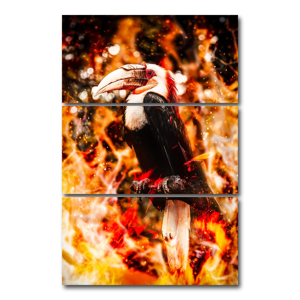 AUTO-MOCKUP WHITE | Beaked Wildlife | 3 Piece | Gallery Wrap Canvas | group=12x24_stacked